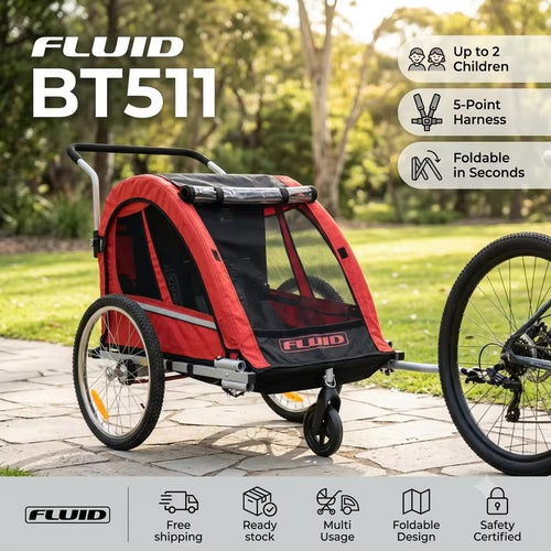 Fluid BT511 Child Bike Trailer for 2 Children
