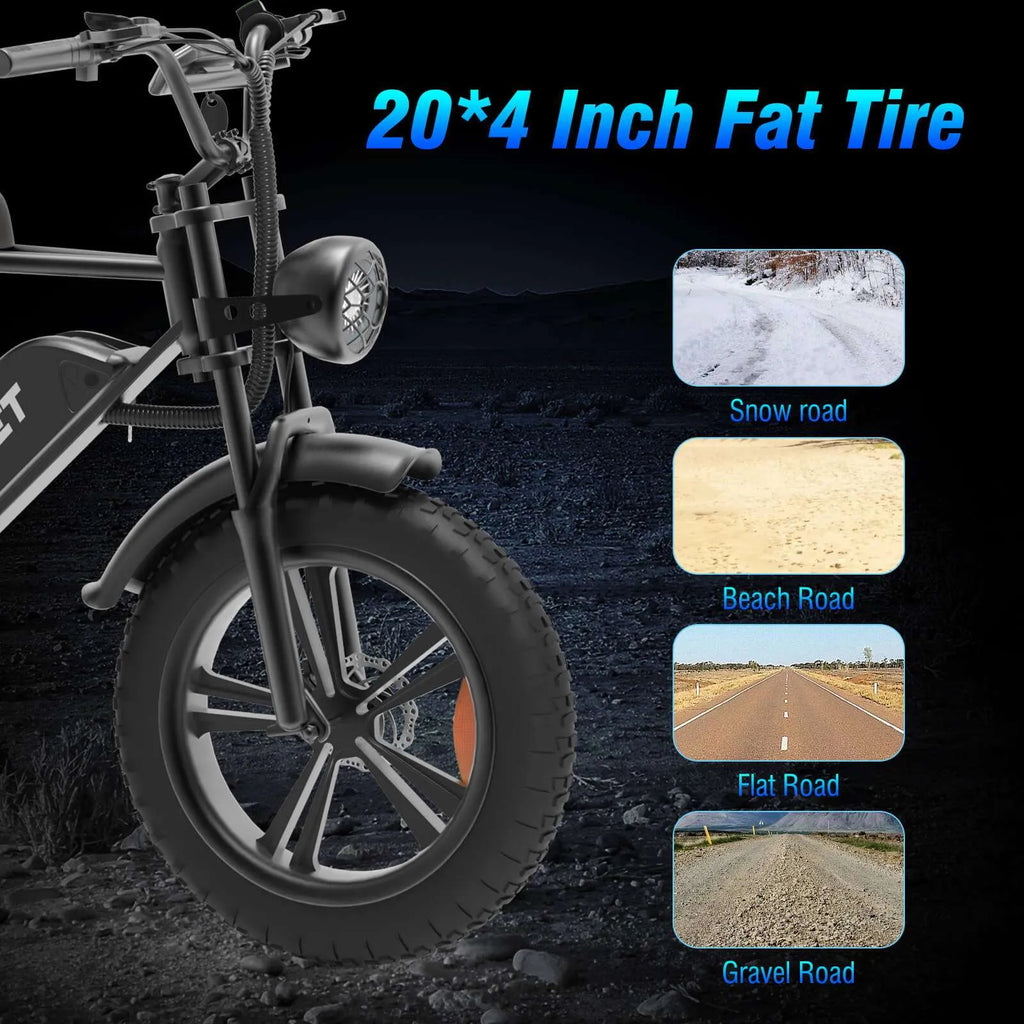 20″ Fat Tire Electric Bike OOK-TEK AMYET V9-G60