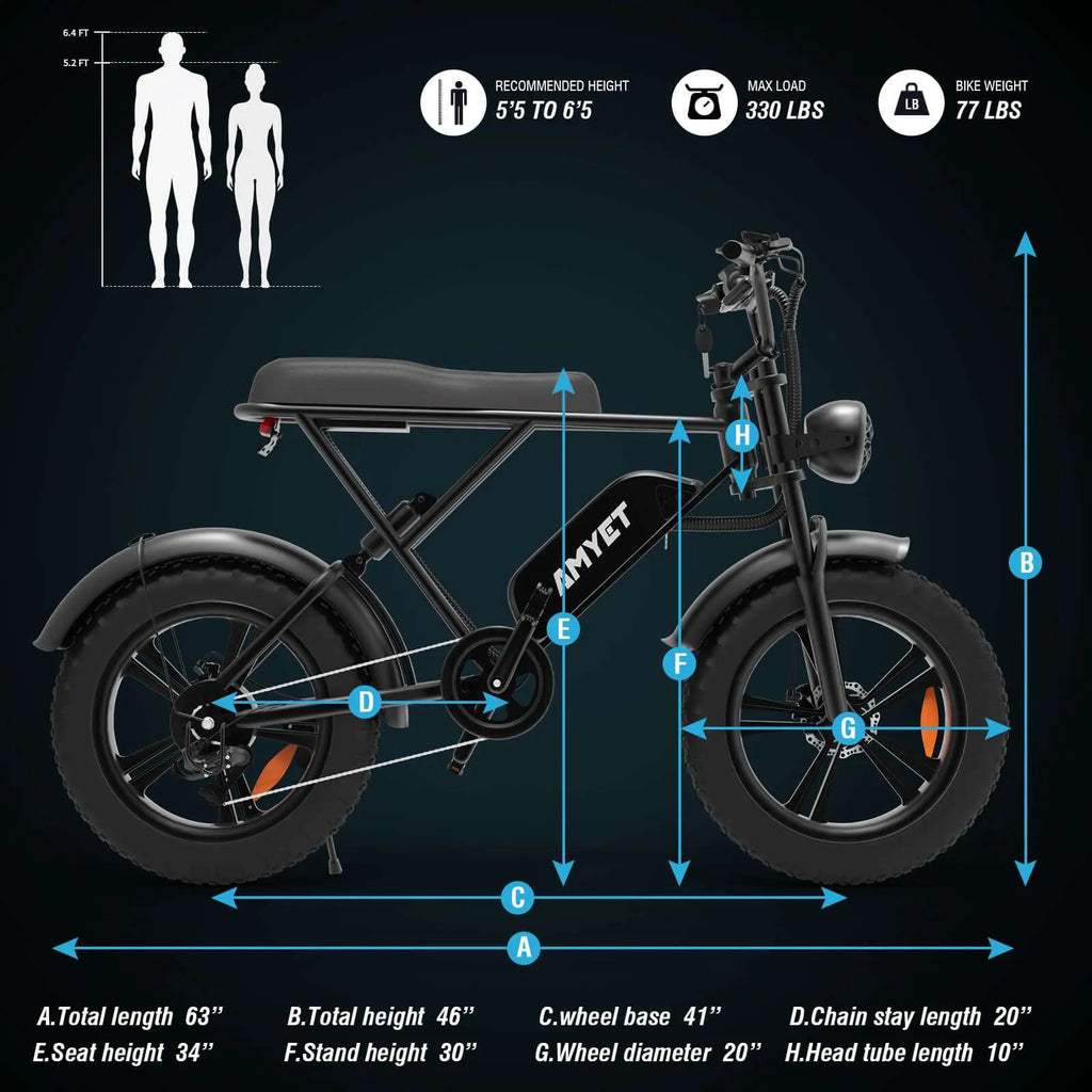 20″ Fat Tire Electric Bike OOK-TEK AMYET V9-G60