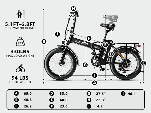 AOANGO / EUYBIKE F6 Folding Electric Bike 48V 50Ah 250W | 240km Range