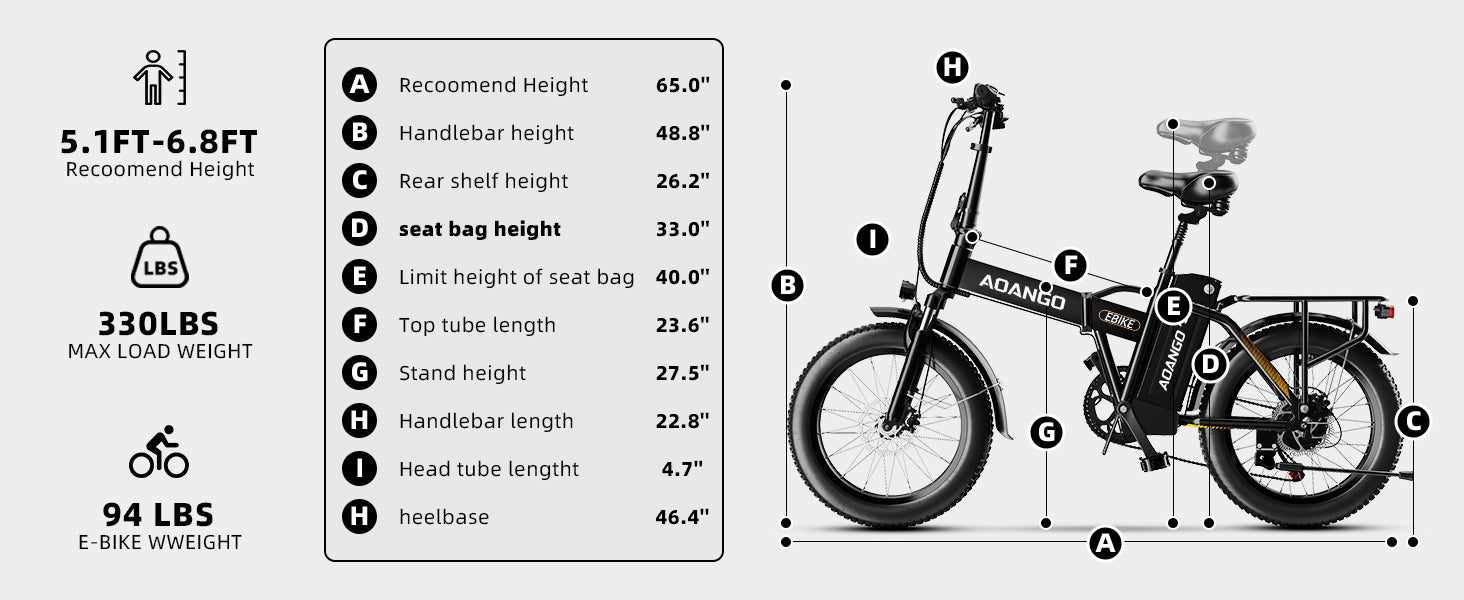AOANGO / EUYBIKE F6 Folding Electric Bike 48V 50Ah 250W | 240km Range