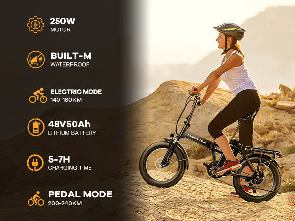AOANGO / EUYBIKE F6 Folding Electric Bike 48V 50Ah 250W | 240km Range