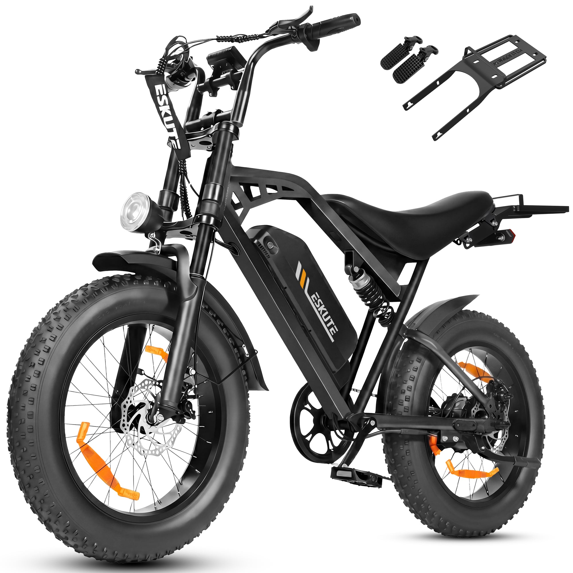 Eskute V202 Retro Electric Bike 250W 48V 20.8Ah | Full Suspension Fat Tire E-Bike